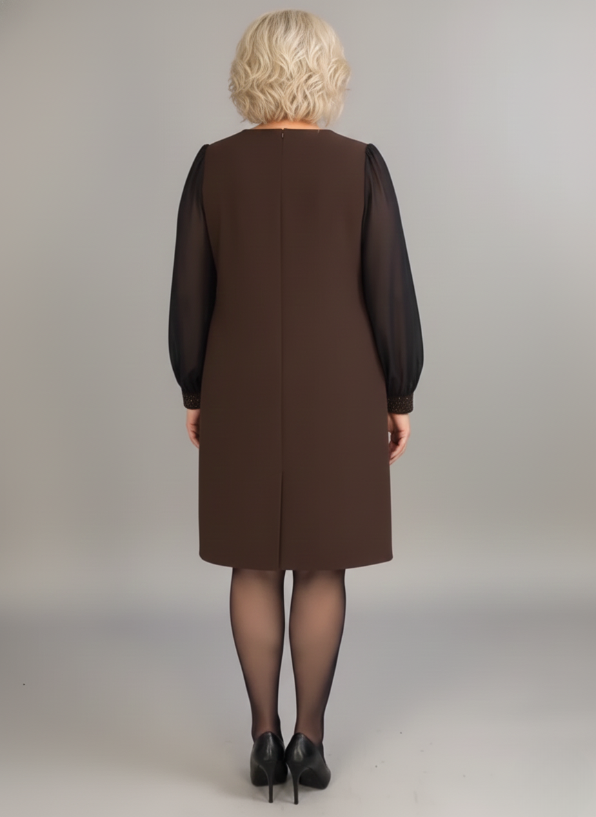 Marian | Elegancka Sukienka z Cekinami z Szyfonu