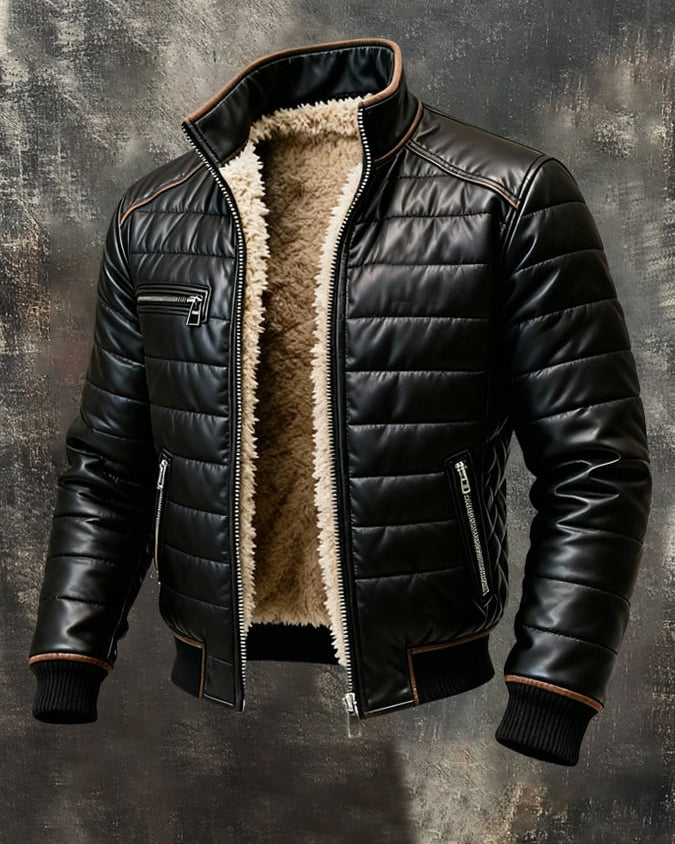 Brunon | Luksusowa Ocieplana Kurtka Z Pluszową Podszewką