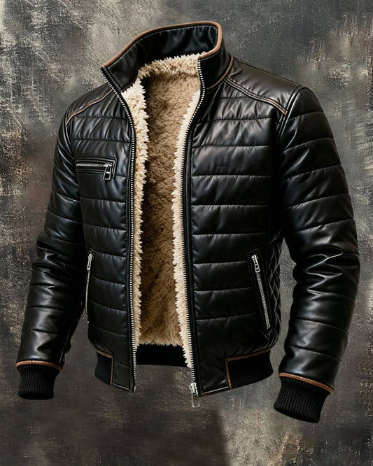 Brunon | Luksusowa Ocieplana Kurtka Z Pluszową Podszewką