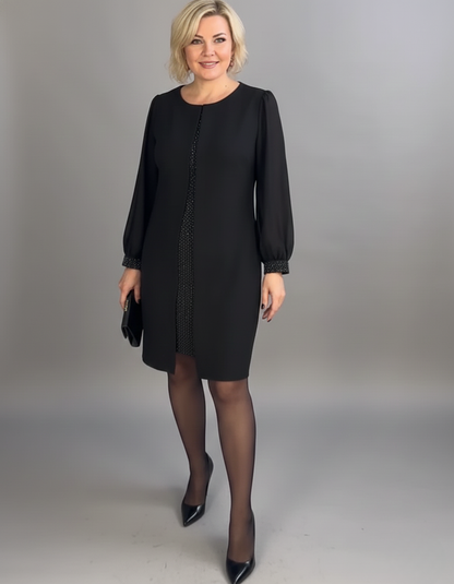 Marian | Elegancka Sukienka z Cekinami z Szyfonu