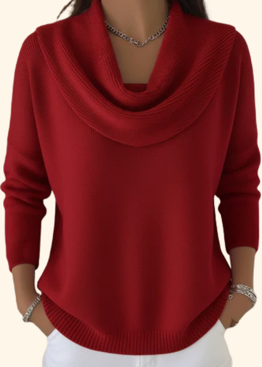 Alia | Sweter z Miękkim Kołnierzem