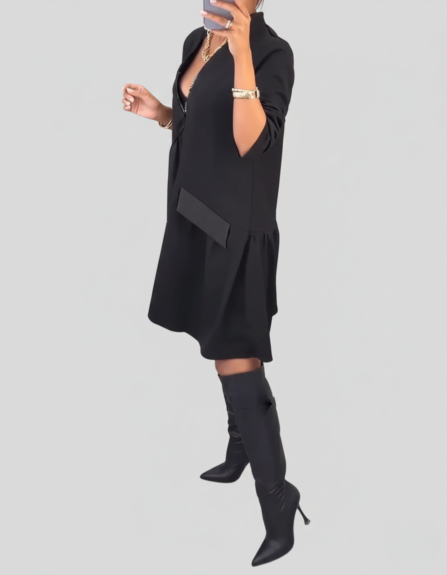 Karola | Sukienka o Kreatywnym Stylu z Dekoltem w Kształcie Litery V