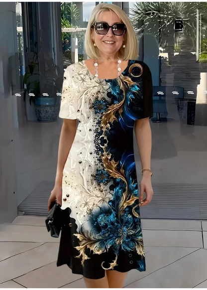 Selene | Damska Sukienka Casual na Lato z Nadrukiem 3D w Kwiaty