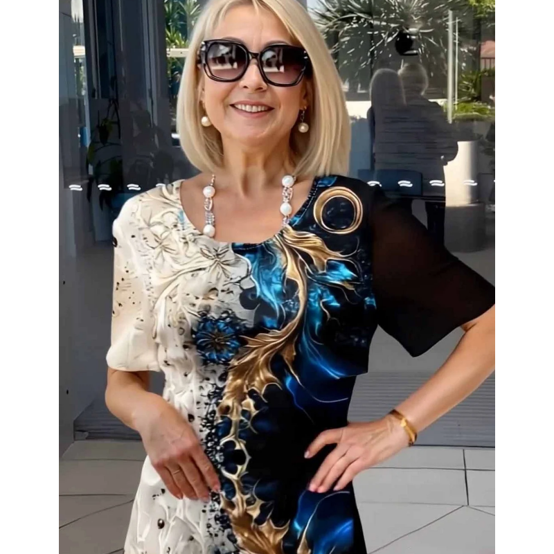 Selene | Damska Sukienka Casual na Lato z Nadrukiem 3D w Kwiaty