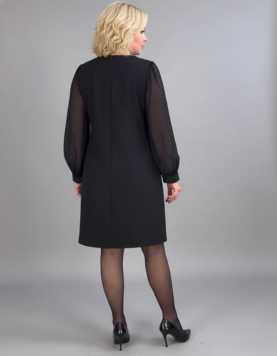 Marian | Elegancka Sukienka z Cekinami z Szyfonu