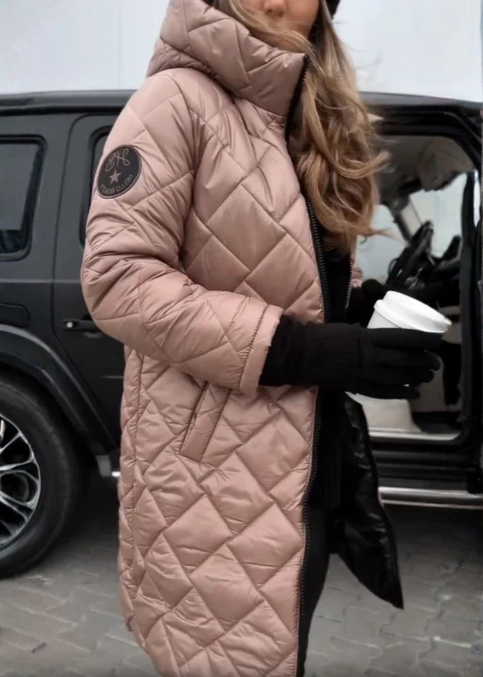 Bogni | Modna Pikowana Kurtka Puchowa z Kapturem