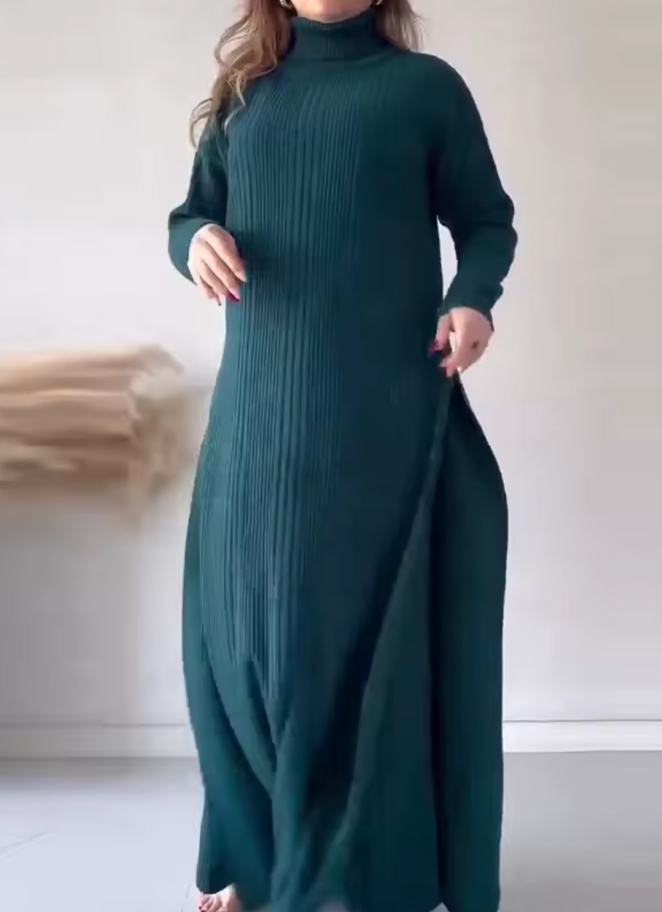 Femme | Dwuczęściowy Komplet z Gładkiego Dzianinowego Materiału