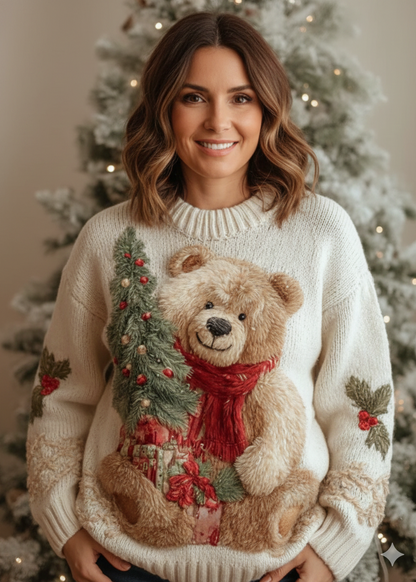 Ana | Świąteczny Sweter z Dekoracyjnymi Detalami