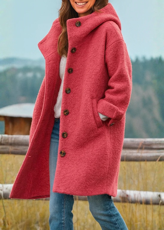 Klara | Elegancki Płaszcz Wełniany z Kapturem