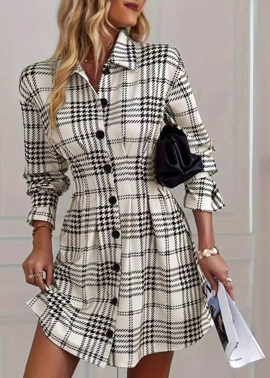 Florette | Francuska Sukienka w Szkocką Kratę