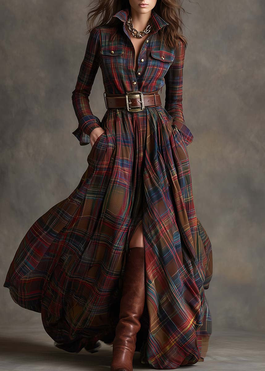 Hanna | Retro Długa Sukienka Maxi