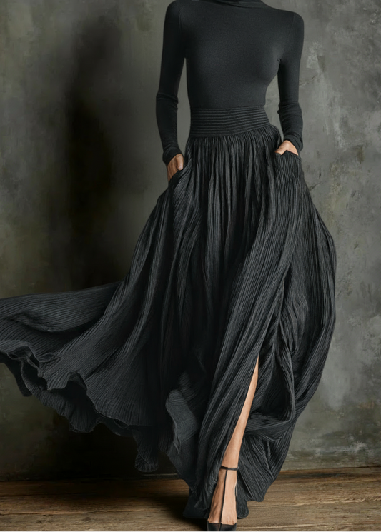 Raquel │ Elegancka Maxi Sukienka z Wysokim Stanem